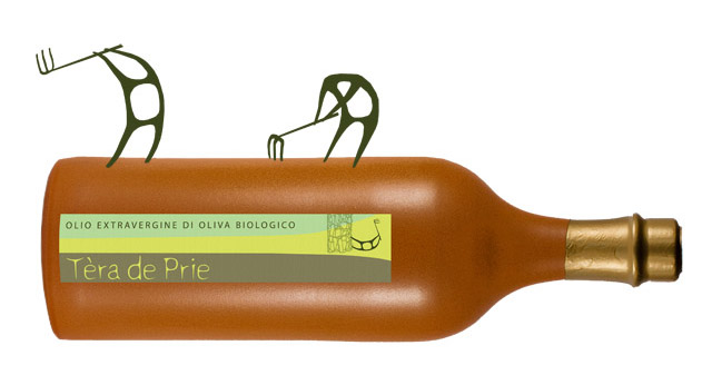 Bottiglia olio extravergine biologico di oliva taggiasca Tèra de Prie, Liguria