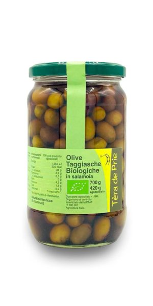 olive taggiasche biologiche in salamoia